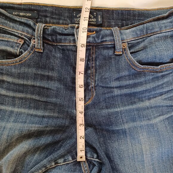 Lucky Brand Cropped Jeans Easy Rider Cop Midrise Dark Wash Stretch Size 30 - Picture 12 of 14